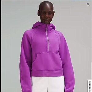 lululemon moonlight magenta scuba half-zip hoodie